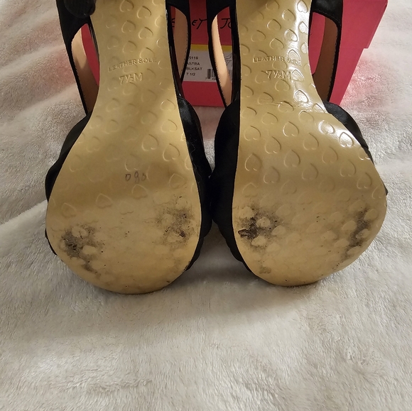 Betsey Johnson Astra black slingback satin shoes size 7.5 - Picture 5 of 8